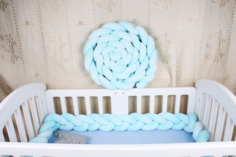 1M/2M/3M Length Nordic Knot Newborn Bumper Knot Long Knotted Braid Pillow Baby Bed Fence Woven Plush Crib Cushion Bed Fence